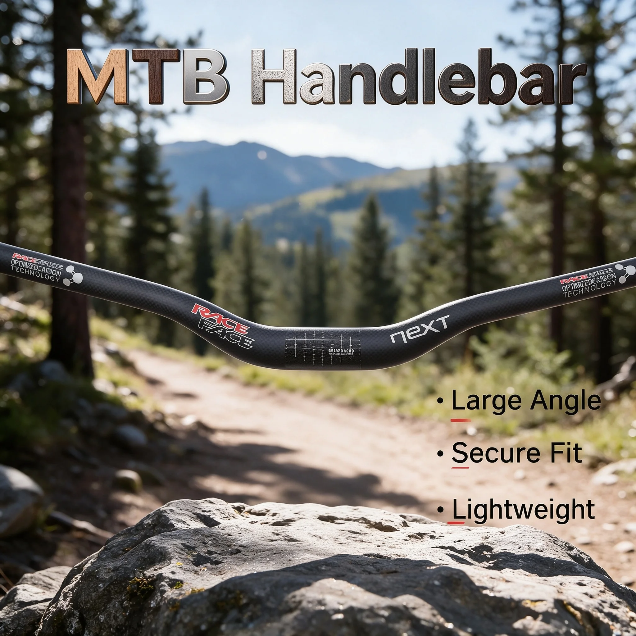 Next 31.8mm Full Carbon Fiber MTB Riser Swallow Handlebar Horizontal Large Angle Mountain Bike Handlebar Bicycle Parts