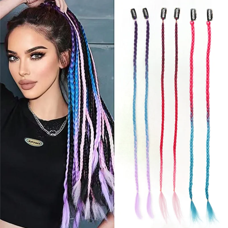 

XNaira Synthetic Braids Clip In Hair Extensions Braid Synthetic Hairpieces For Women Ponytail Long Hair Braid Extension