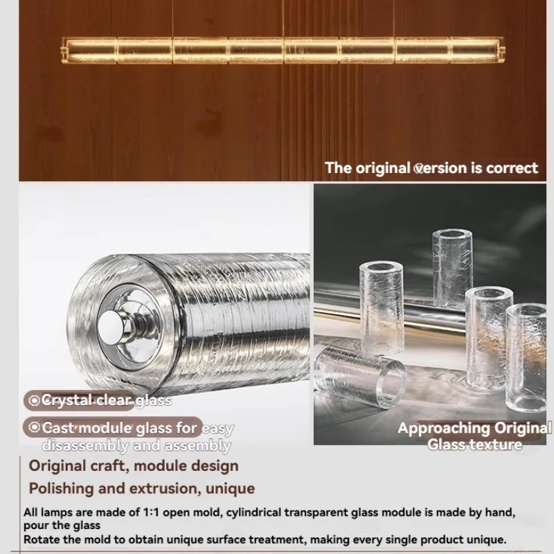 Modern Glass Long Pendant Lamps For Kitchen Island Bar Dining Table Italian Design Minimalist Dining Room Led Light Fixture