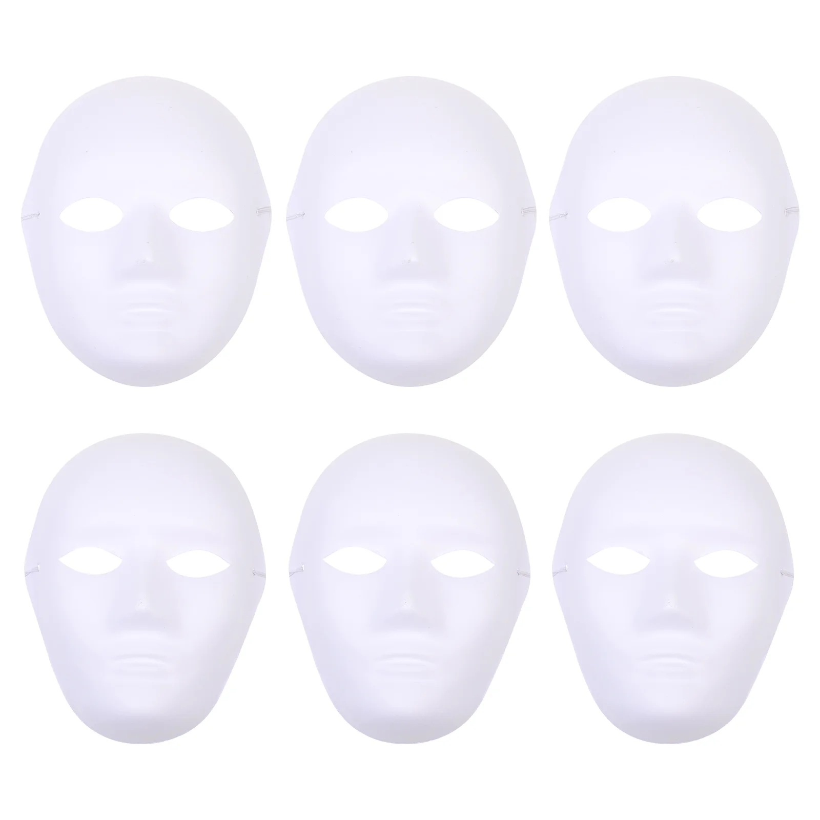 

6 Pcs Blank Mask Masquerade DIY White Paper Masks Dreses Props Makeup Hand-painted Party Child for