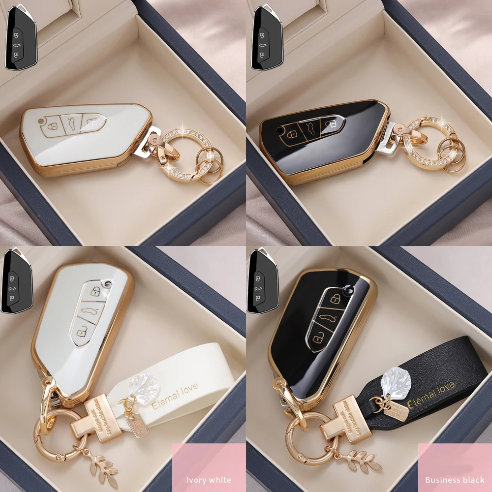 Fashion TPU Car Key Case For VW Volkseagen Golf 8 MK8 ID.3 ID.4 Cupra Skoda Octavia A8 SEAT Leon MK4 2020 2021 Formentor Tarraco