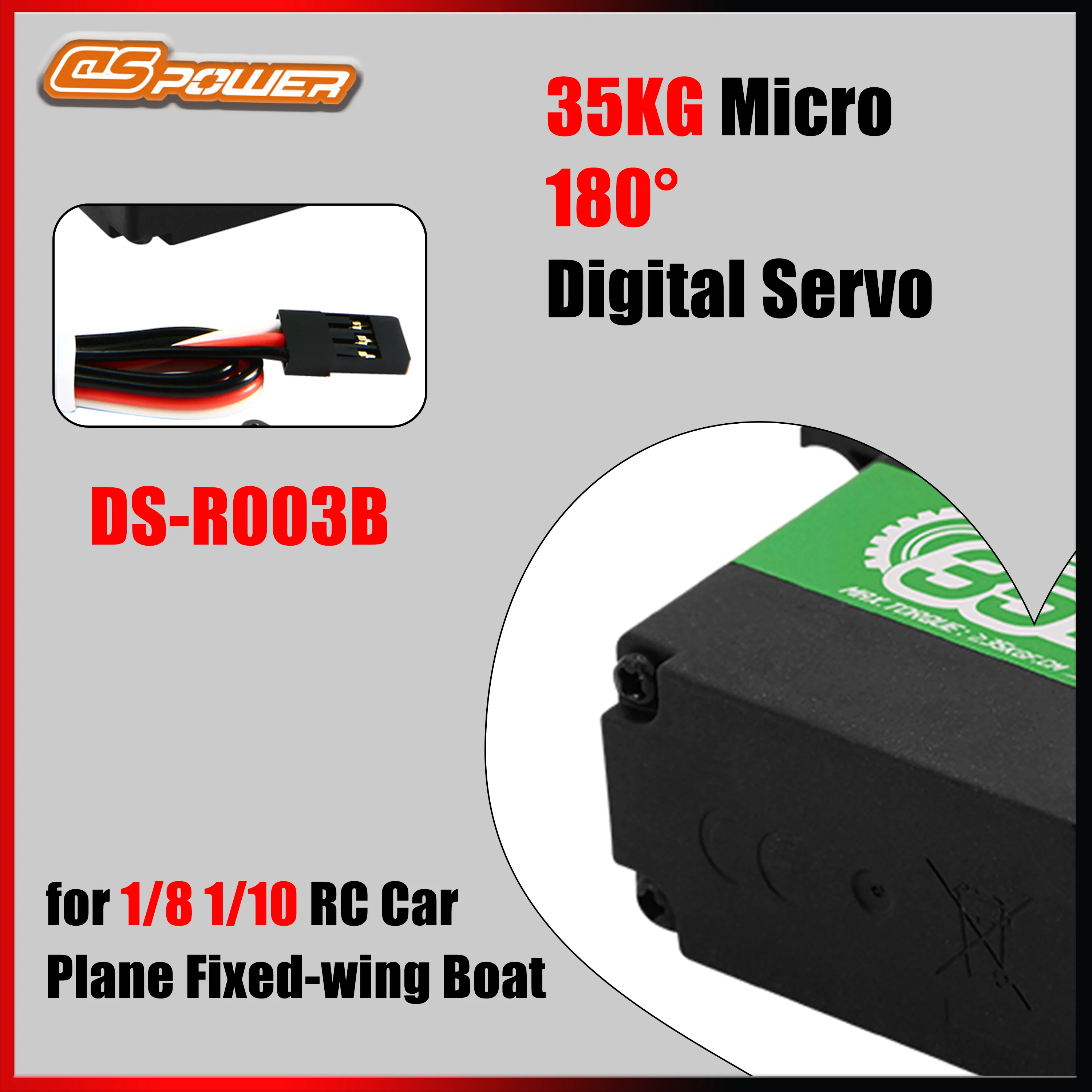 DSpower 35KG เซอร์โวโลหะเกียร์ 180 องศา ประสิทธิภาพสูง แบบดิจิตอลมาตรฐาน สำหรับมอเตอร์ 1/8 1/10 รถบังคับวิทยุ โดรน เครื่องบิน เรือ ของเล่น อะไหล่