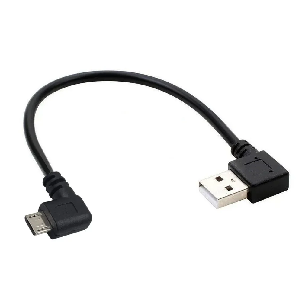 Up Down Left Right Angled Double 90 Degree Micro USB Male To USB Male Fast Data Charge Connector Short Cable Cord 0.15m 0.25m 1m