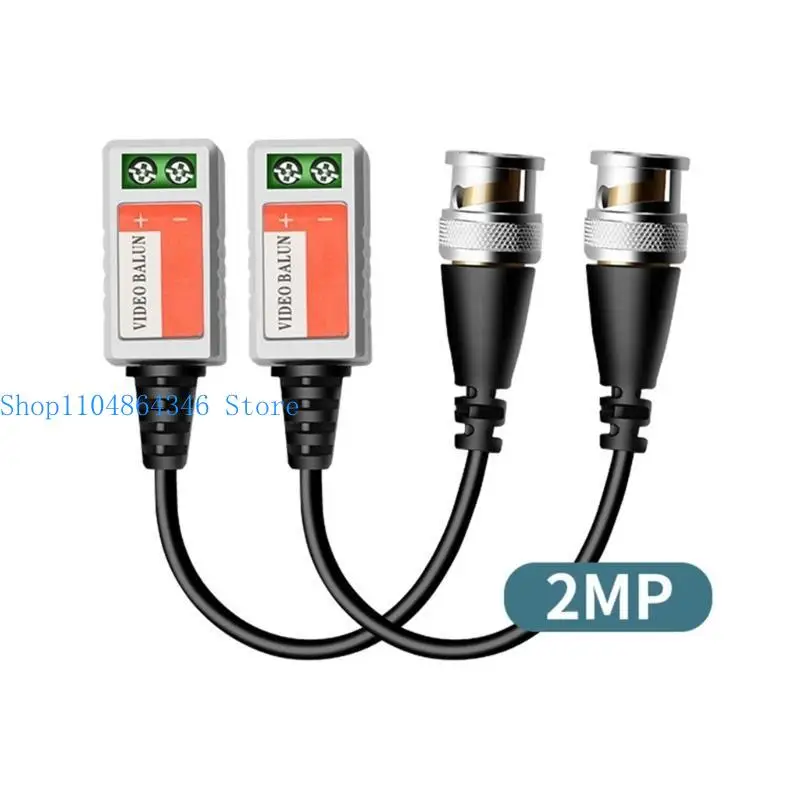 652F Video Balun Connectors Mini CCTV BNC Passive Transceiver for Extended Ranges Surveillances Interferences Resistant