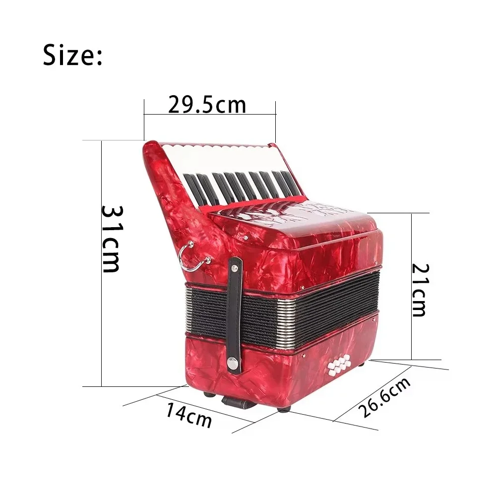 Hot Sale Red Blue Green 22 Keys 8 Bass Wholesale Cheap Mini Kids Accoracord Keyboard Instrument Accordion