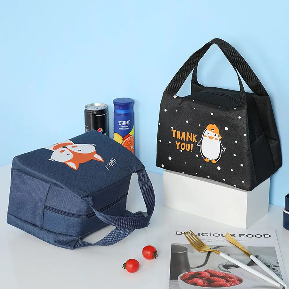 

Food Fresh Waterproof Cute Cartoon Handbag Thermal Insulated Cooler Bag Large Capacity Portable Lunch Bag