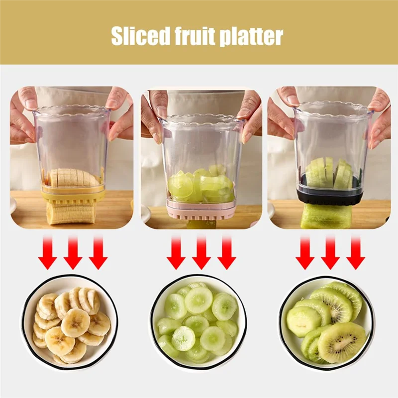 

A15F-Stainless Steel Slicing Cup Fruit And Vegetable Speed Slicer With Push Plate Fruit Slicer Cup Slicer Cutters