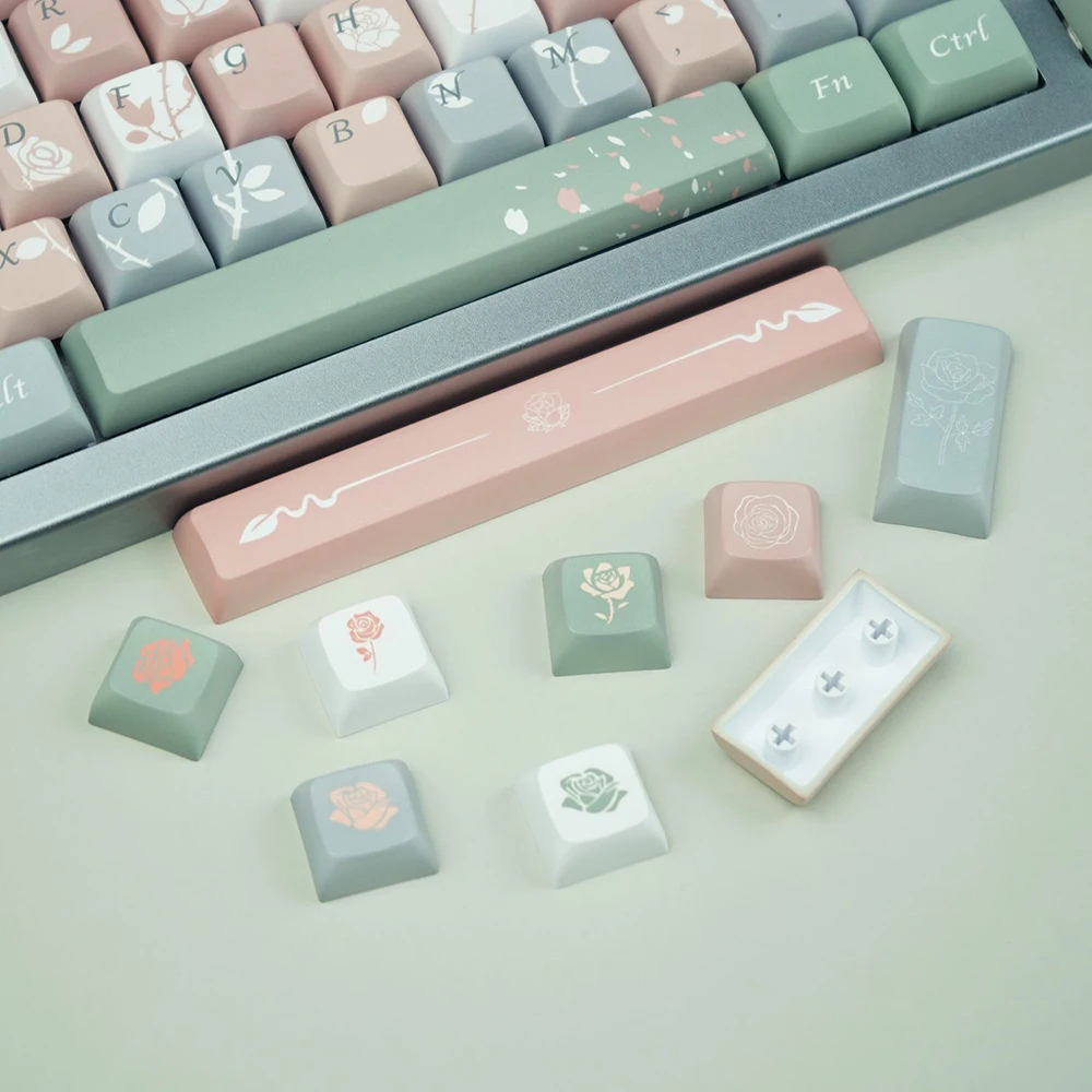 XDA Bamboo Chrysanthemum White Rose PBT Sublimation Keycap