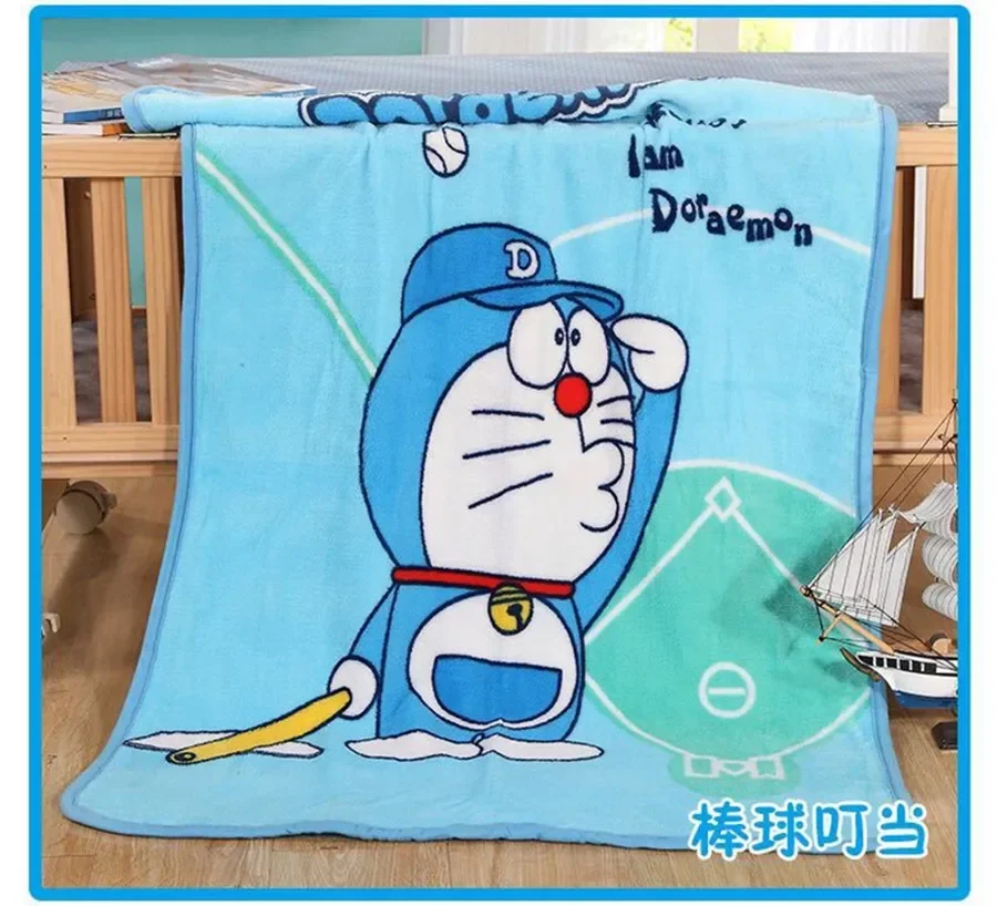 

100x140cm Doraemon girl boy flannel blanket baby nap air-conditioned room cover blanket double-sided velvet sofa cover quilt