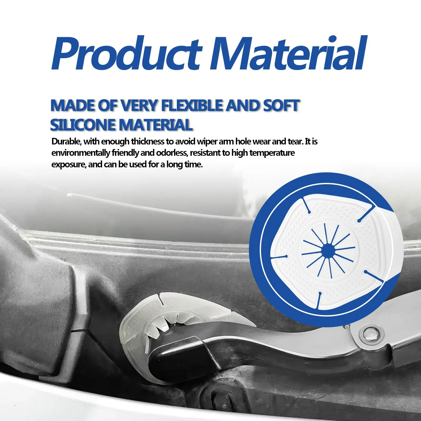 1/2pc Auto Scheibenwischer Loch Schutzhülle Silikon Auto Wischer Boden Verhindern Schutt Blatt Fallen Staubdicht Pad universal – Detail 6