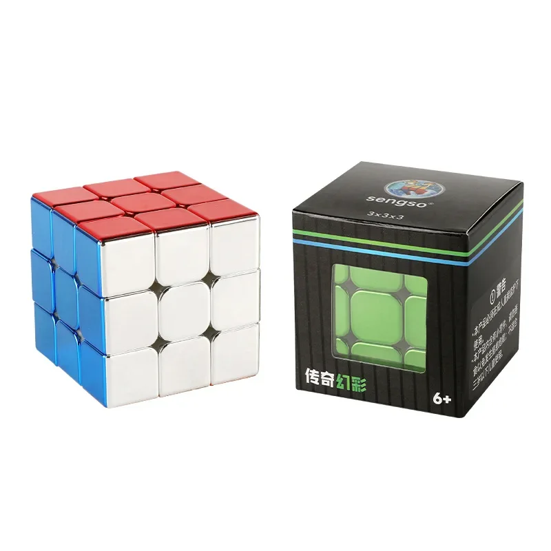 Sengso ลูกบาศก์แม่เหล็กโลหะ3X3มหัศจรรย์, รูบิคเหล็กไร้สติกเกอร์ของเล่นอยู่ไม่สุขระดับมืออาชีพปริศนา sengso Legend Cubo magico