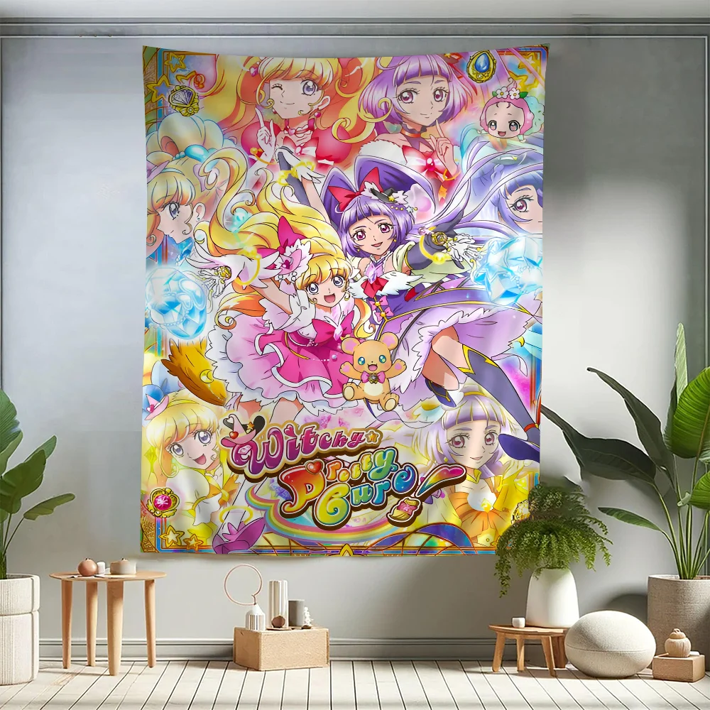 

Smile Precure Cute Anime Colorful Tapestry Wall Hanging Home Decoration Hippie Bohemian Decoration Divination Wall Art Decor