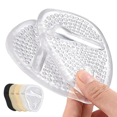 Imagen 2 del producto 4 Uds = 2 pares de almohadillas metatarsianas de silicona para zapatos, almohadillas de Gel autoadhesivas antideslizantes para el antepié, sandalias, plantillas de tacones altos para mujer