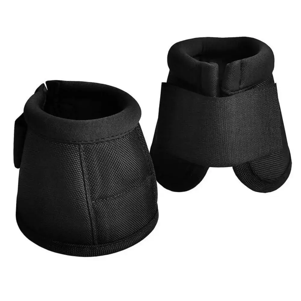 

1pair Durable Horse Feet Guards Black Oxford Fabric Horse Boots Sturdy Tear Resistant Hoof Wrists Protector