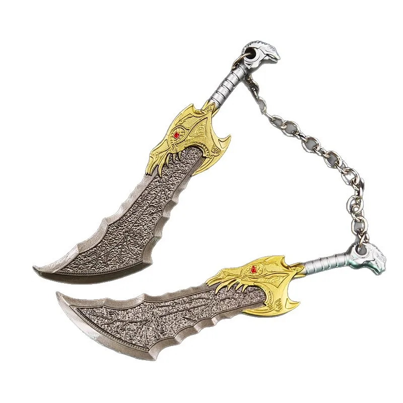 13 CM God of Wars 5  Game Peripherals Blades of Chaos Metal Craft Weapon Model Collectible Ornamnets Creative Birthday Gifts Toy