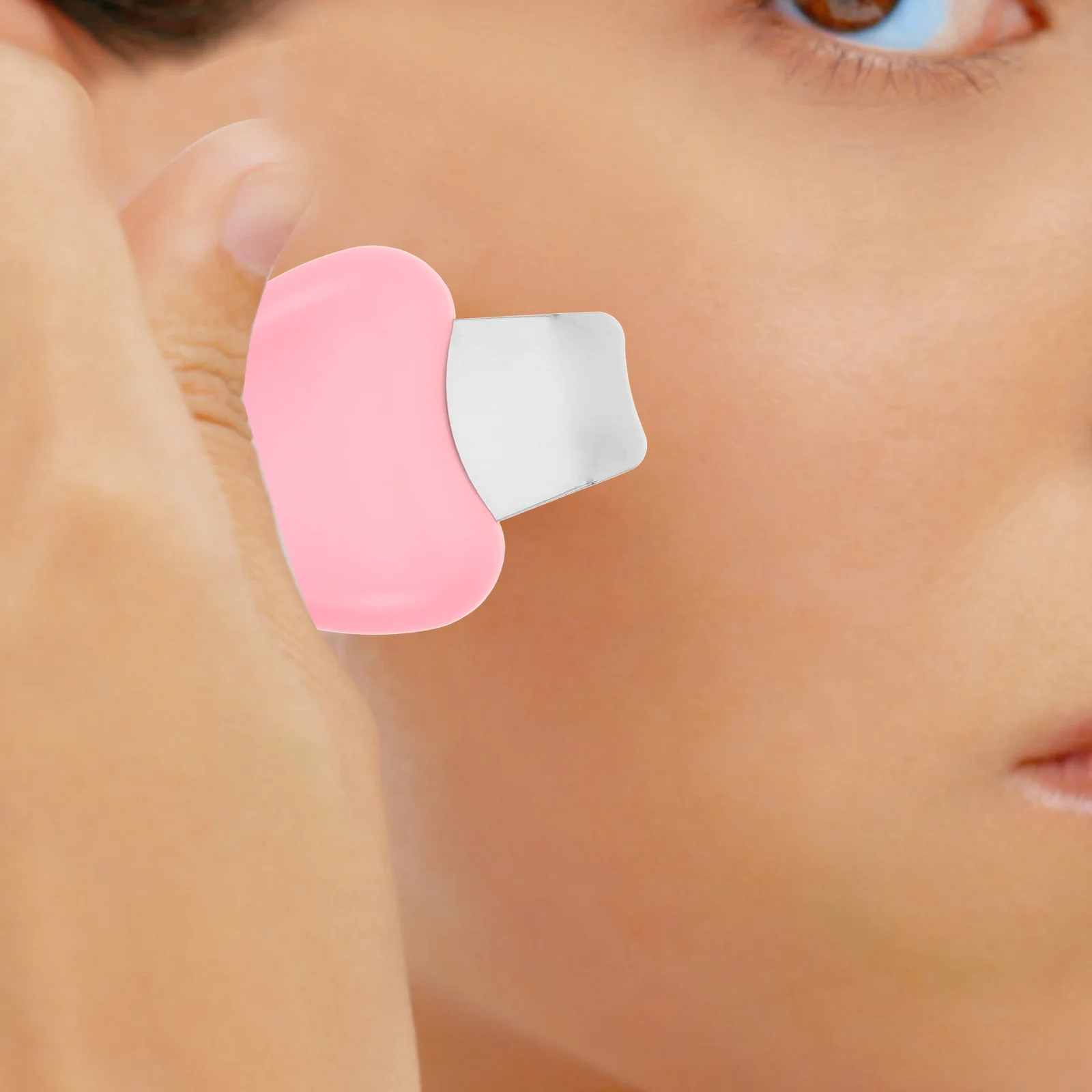 Skrobak do zaskórników, manualny czyścik porów, do twarzy, nosa, czoła, napinający skórę, narzędzie kosmetyczne, szpatułka do masek na twarz, plastikowy, dla estetyczek.