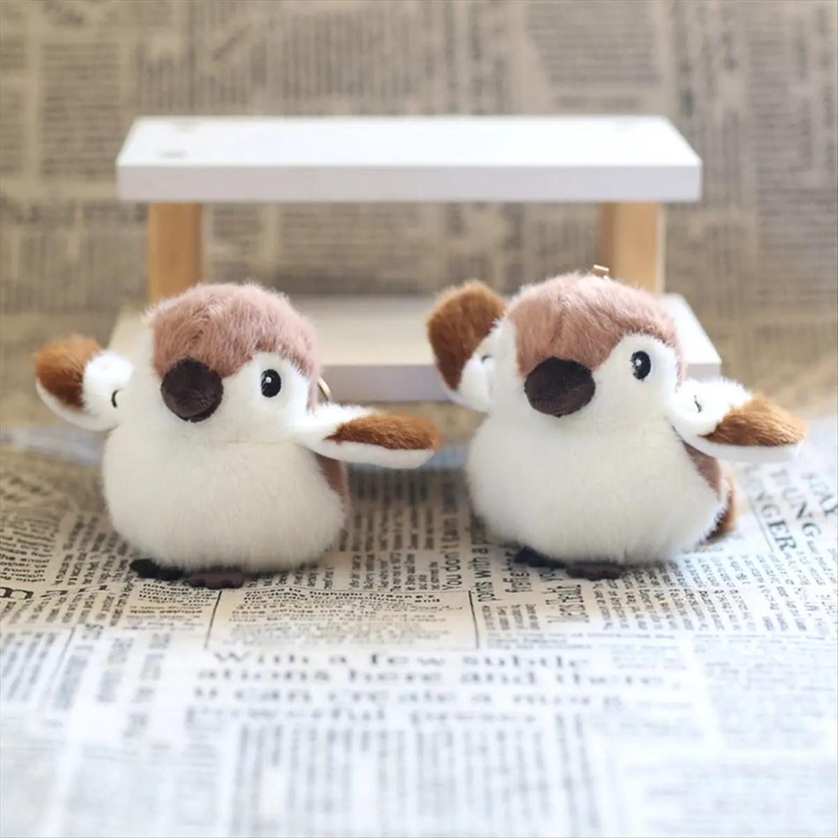 Compatible Sparrow Toy Doll Keychain Plush Toy Backpack Decoration Birthday Gift Doll Bag Ornament Keychain