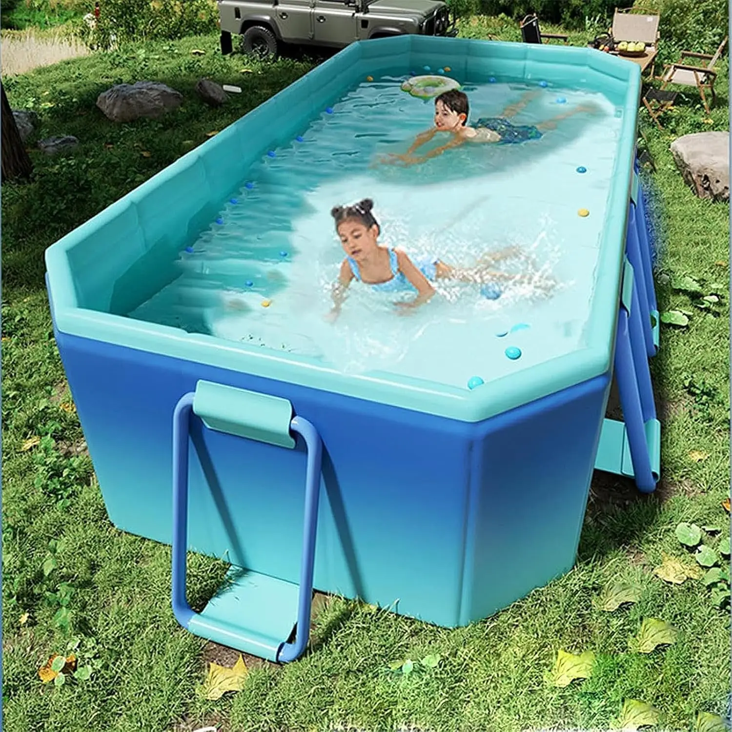 New non inflatable swimming pool, household outdoor large play pool, mesh support, foldable pool
