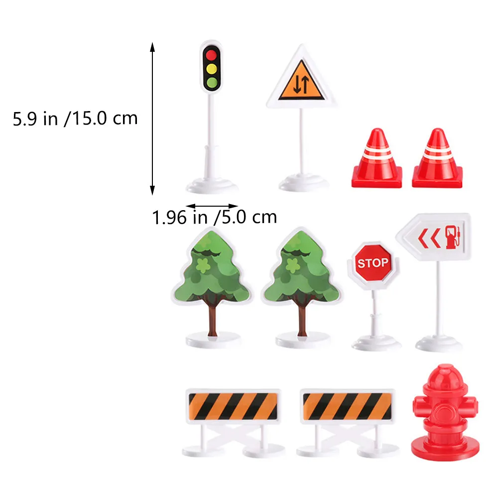 33Pcs Roadblock Scene Layout Accessories for City Diorama Construction Realistic Traffic Barrier Models for Kids Educational view 5