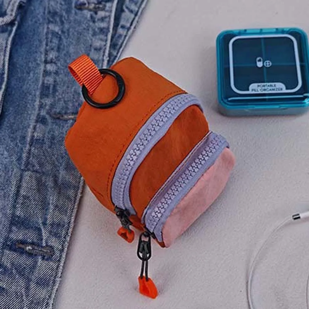 

Square Hanging Neck Coin Purse Casual Anti-splash Water Oxford Cloth Mini Wallet with Lanyard Contrast Color