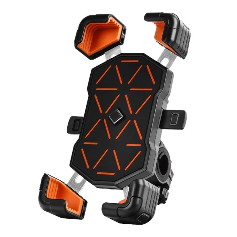 

Bike Phone Holder Anti Shake Lightweight Multifunctional Navigation Cell Phone Clamp For Bicycles Mountain Bikes Orange