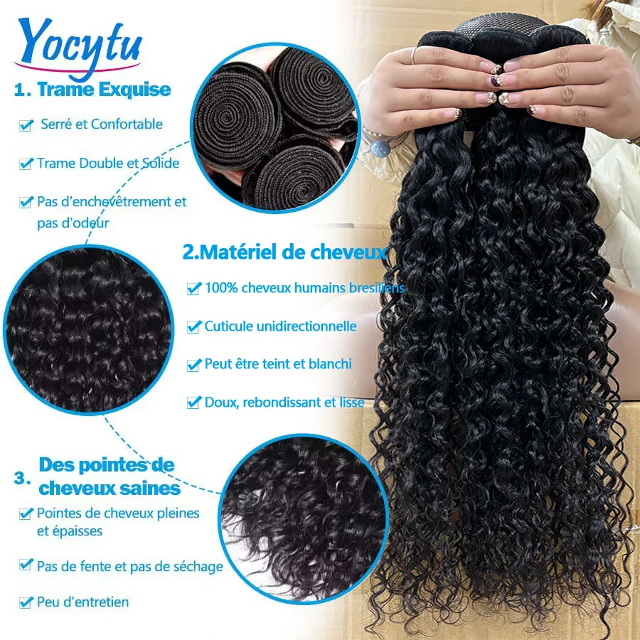 20 22 24 Inches Water Wave Bundles YOCYTU Curly Bundles Human Hair 12A Water Wave Bundles 100% Human Hair For Women Brazilian Weave Ali Express