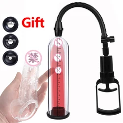 Graduated Male Penis Pump Penis Enlarger Enhancement Erection SexToy for Man Vacuum Pump Big Dick Trainer Lasting Masturbator