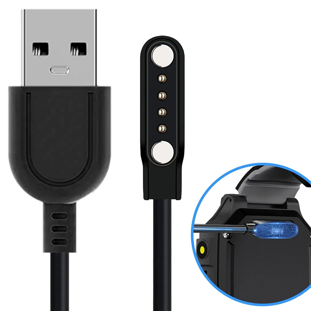 Smart Watch Charger USB Power 4 Pin Spacing Magnetic Charging Cables for Smart Watch GT88 G3 KW18 Y3 KW88 GT68