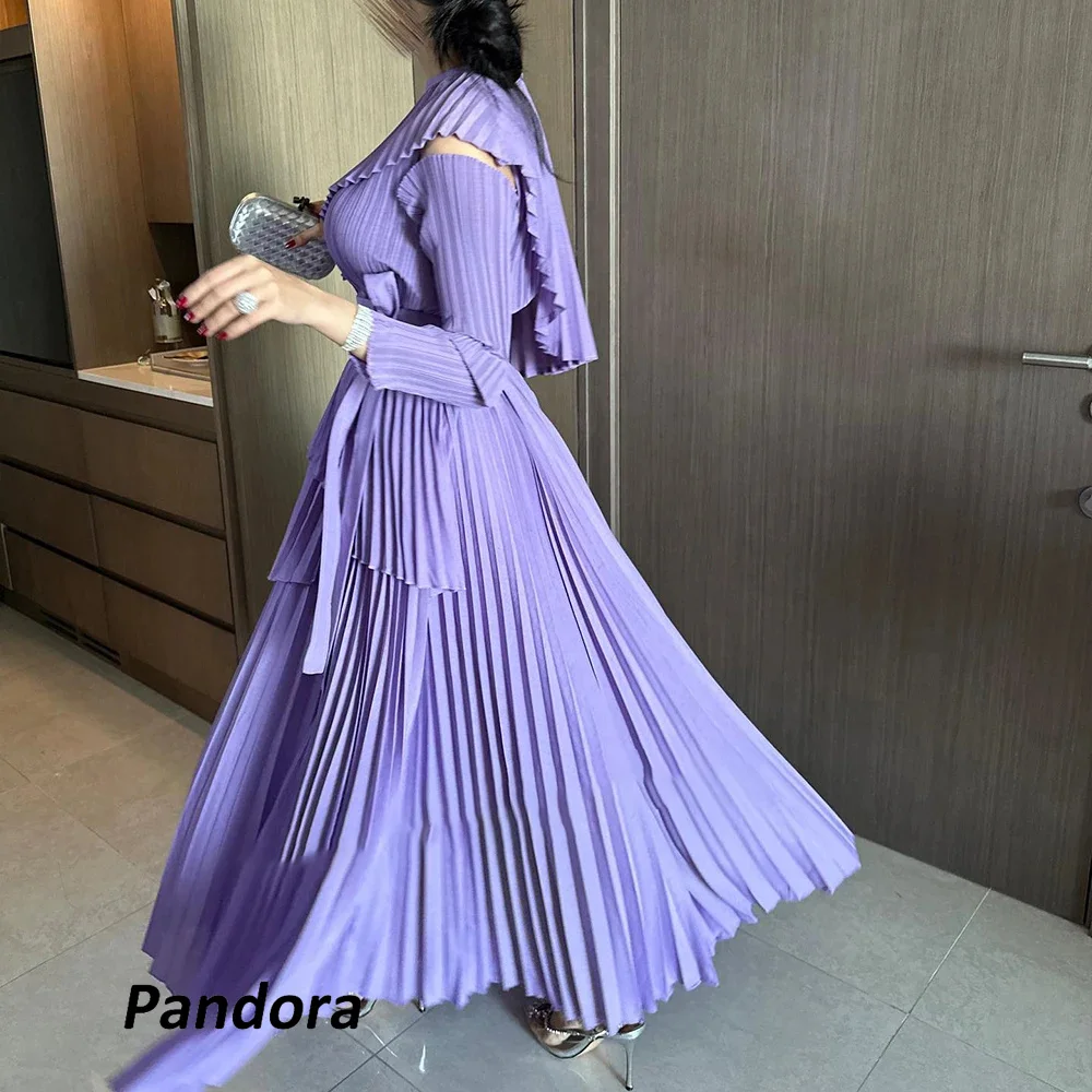 Pandora A-Line O-Neck Prom Dress Ankle Length With Pleated Evening Summer Elegant Party Dress For Women 2024