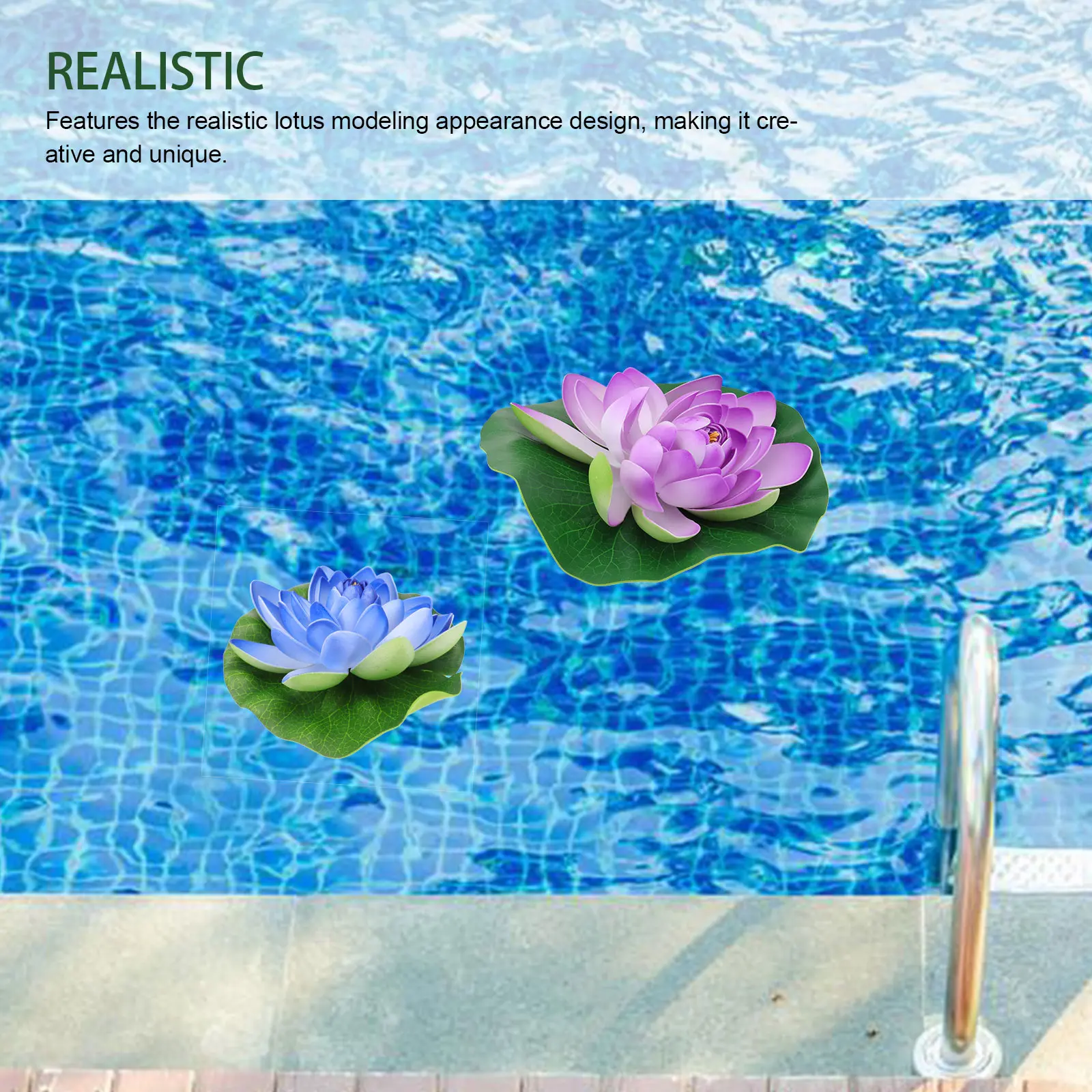 

4pcs Eva Floating Lotus Fake Plant For Pond Garden Decor Artificial Water Lily Ornament Fish Pond Decoration Pool Floating