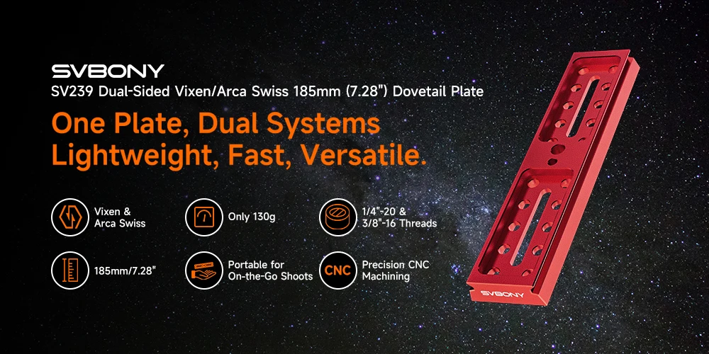 Svbony Neues Upgrade Astrofotografie-Teleskop APO SV555 und SV239 Schwalbenschwanzplatte Rot für Astrofotografie – Detail 4
