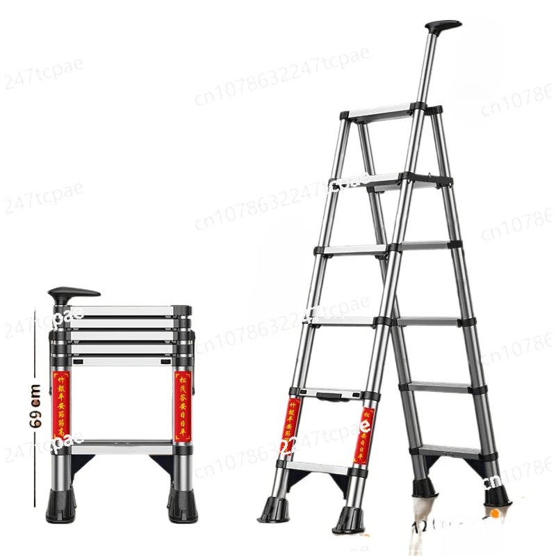 

Ladder Rack Aluminum AlloyElevator Engineering Stairs Household Folding Stainless Steel Telescopic Ladder Indoor Multi-function