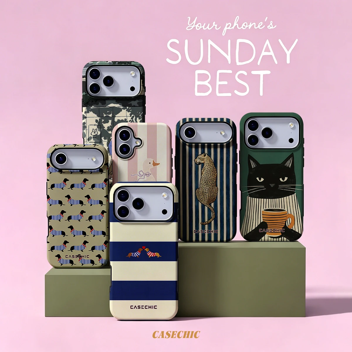 Striped Dachshund Love For Samsung Galaxy S26 Ultra A56 Exquisitely Pattern Double Protective Phone Cover Cases CaseChic