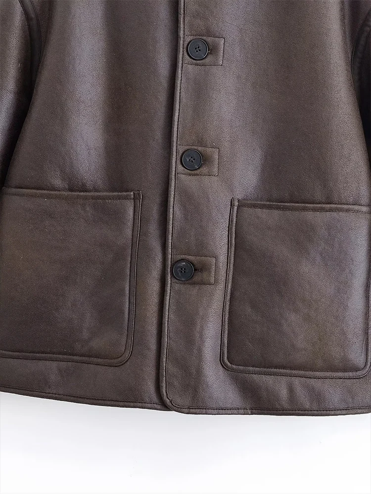 เสื้อโค้ทขนเฟอร์เทียมสีพื้นสไตล์ยุโรปสำหรับผู้หญิง แฟชั่นทันสมัย ใช้งานได้หลากหลาย ดูหรูหราและสบายๆ