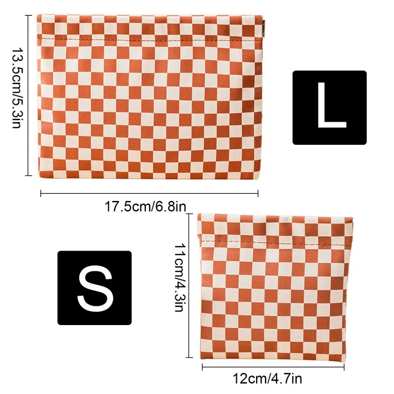 Mini Navios De Armazenamento Checkerboard, Cabo De Dados Portátil, Sacos De Armazenamento De Auscultadores, Organizador De Fechamento Automático