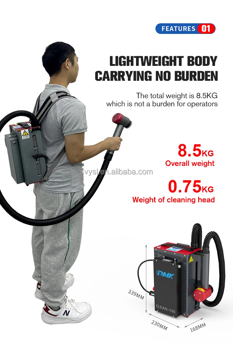 Machine de nettoyage laser à dos 100w 200w 300w