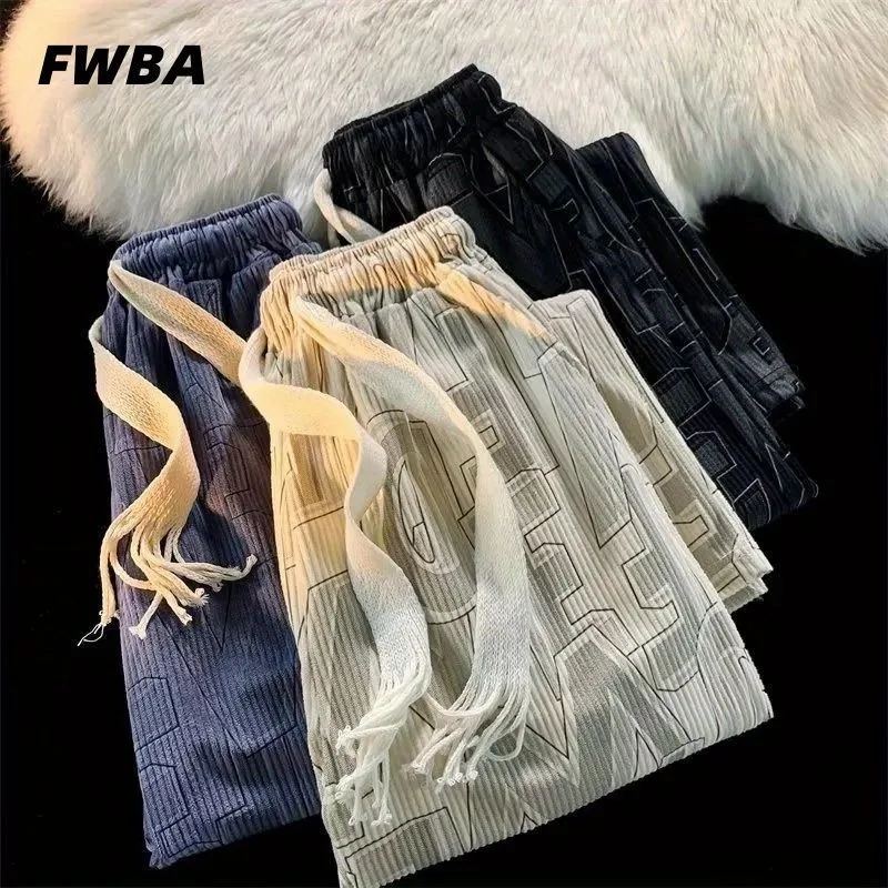 

Summer Classic Retro Falling Feel Letter Full Print Casual Pants Design Feel Casual Straight Leg Pants Loose Versatile Pants