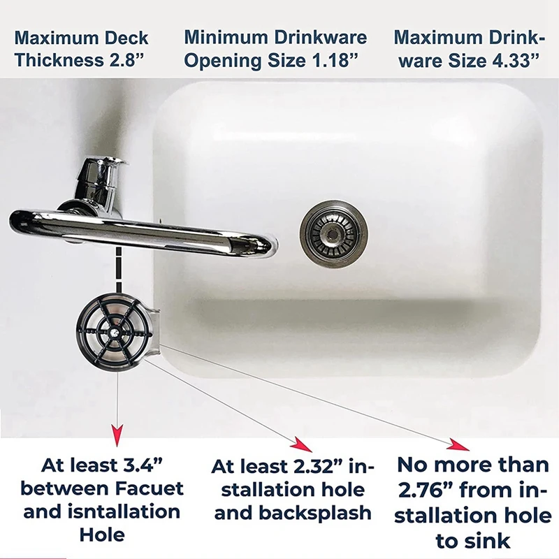 Automatische Glazen Rinser Bekerwasmachine Voor Gootsteen, Gootsteen Glazen Rinser, -Gootsteen Cup Rinser, Flessenwasser Voor Gootsteen, Bekerreiniger