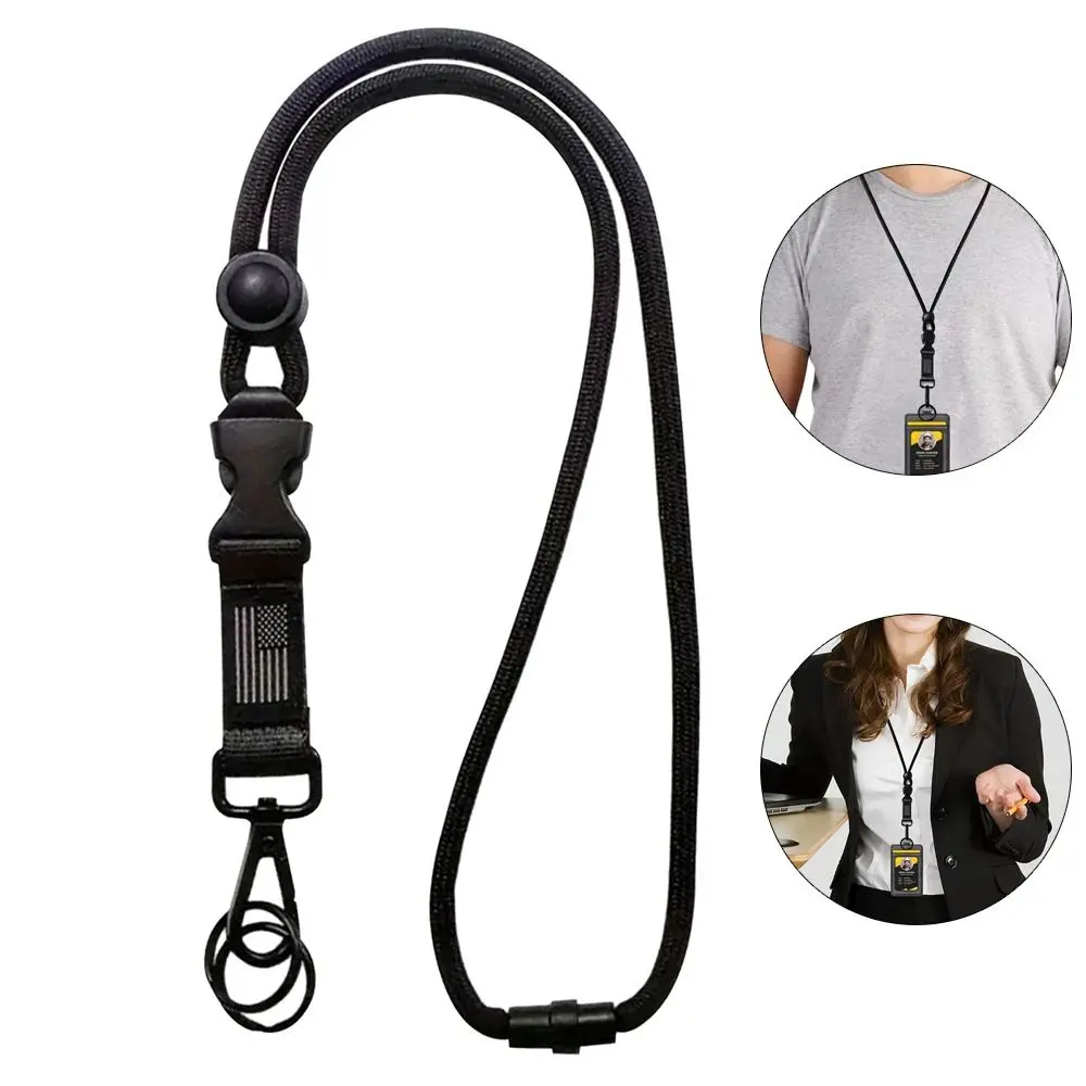 

ID Card Holder Black ID Rope Adjustable Heavy Duty Neck Strap Keychain Holder Women Men
