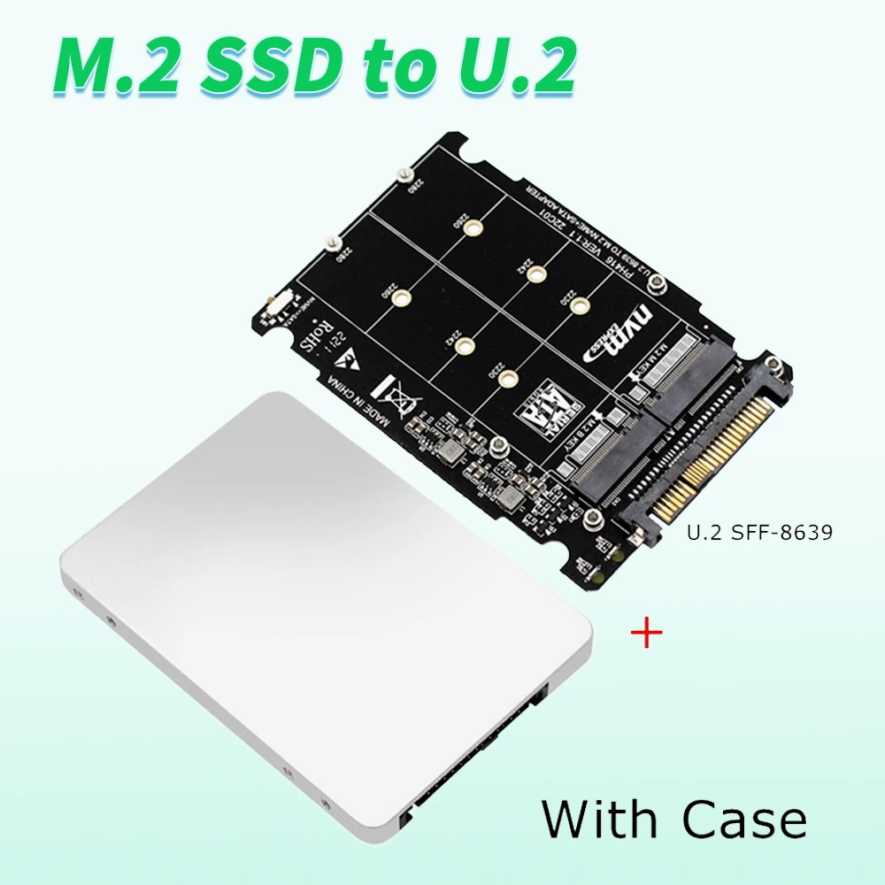 

SSD Adapter M.2 SSD to U.2 Adapter M.2 NVMe Key B/M NGFF SSD to PCI-e U2 SFF-8639 Adapter PCIe M2 Converter for Desktop Computer