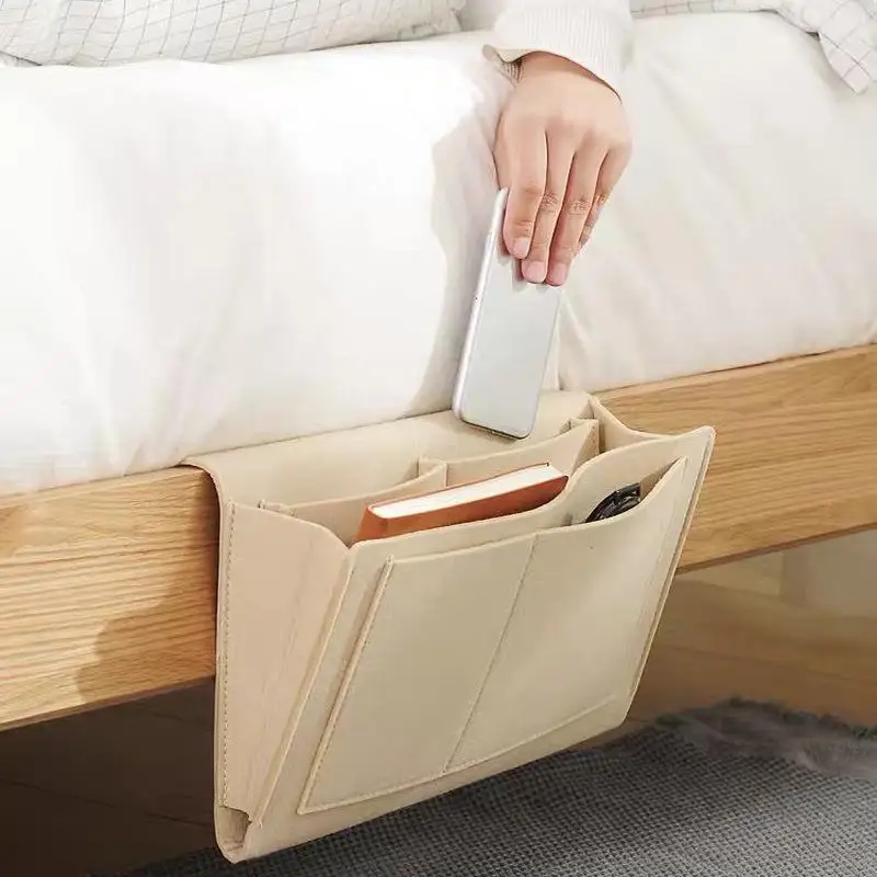 Sofa Storage Bag Wall Mounted Remote Control Holder Stationery Pad Bedside Organizer Accessories