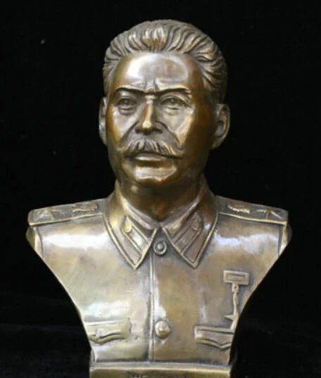 

free shipping Chinese Brass Bronze great Leader politician Stalin Head Art bust Statue