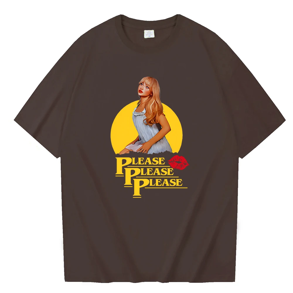 Sabrina Carpenter Please Please Please T-shirt O-Neck Short Sleeve Shirts Fans Gift