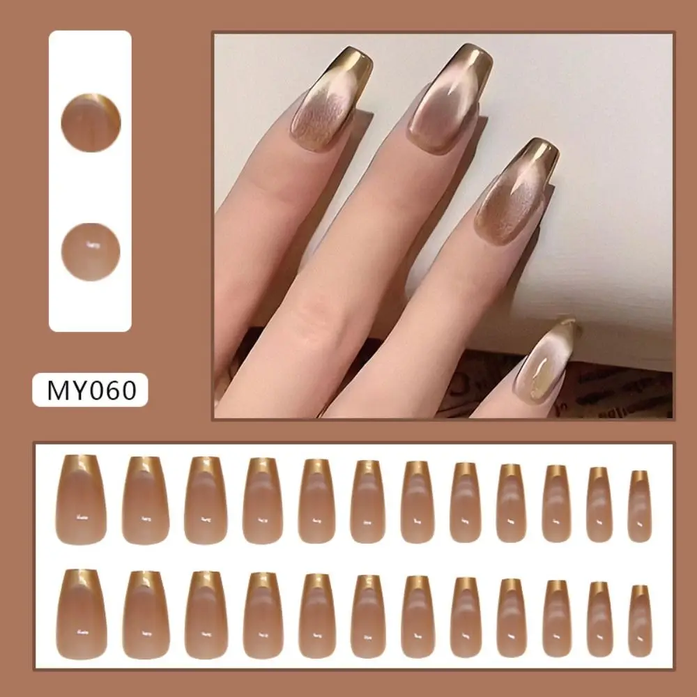 Long Almond Ballerina and Square False Nails Flowers French Fake Nials Glitter Sun Moon Dreamy Blue Press on Nails Women