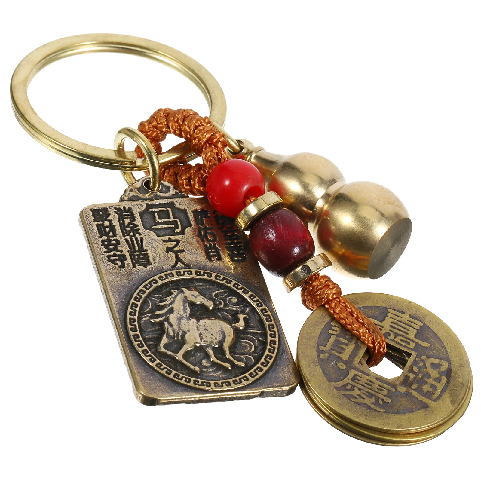 

Zodiac Guardian Keychain Brass Material Lightweight Durable Stylish Appearance Creative Design Decorative Bag Pendant Key Ring