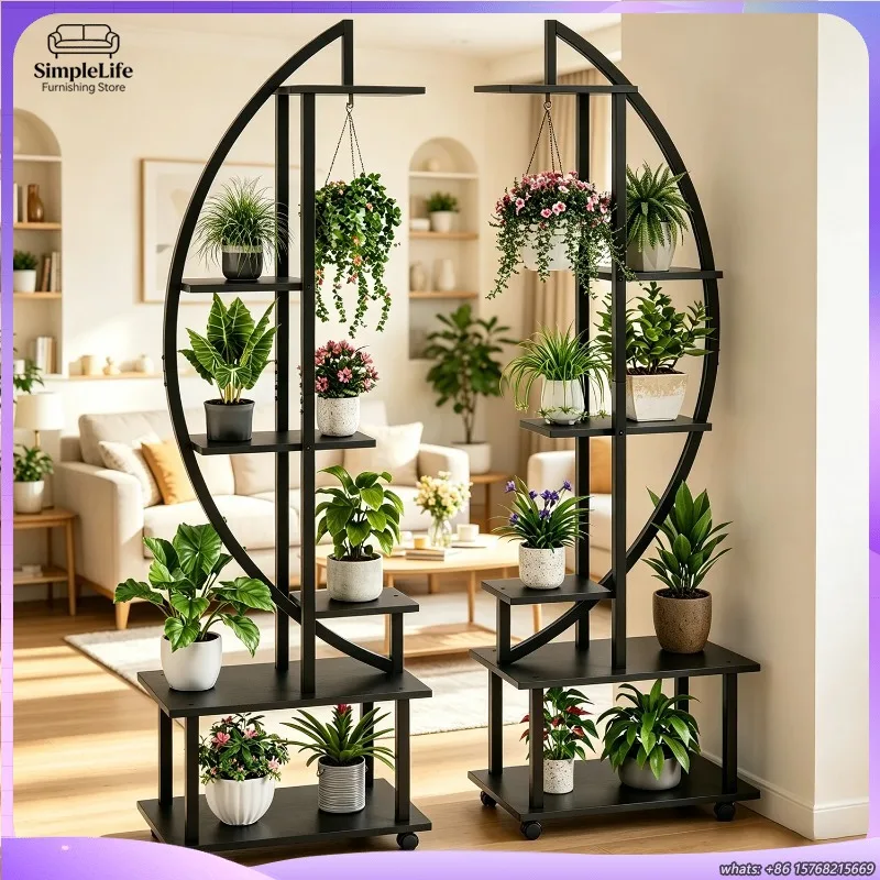 6-tier-tall-planter-stand-with-wheels-metal-frame-half-moon-flower-pot-display-rack-corner-shelf-for-indoor-living-room