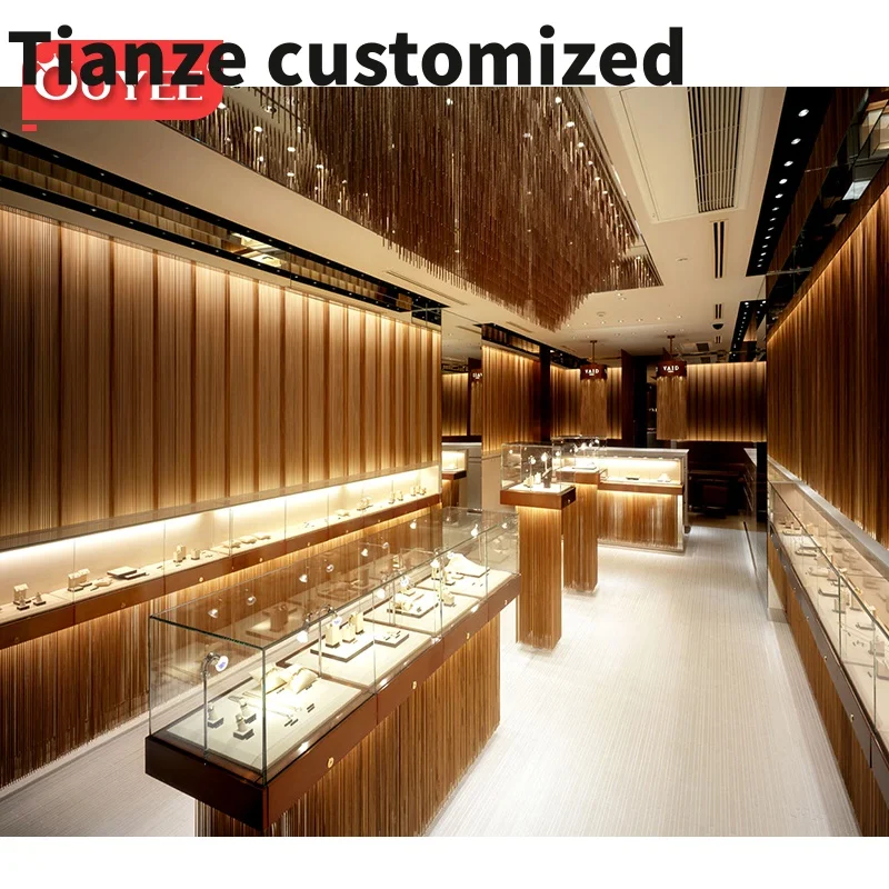 

Customized-Hot Sale Jewelry Showcase Custom Design Jewelry Furniture Jewellery Display Cabinet 3D Design Jewelry Store