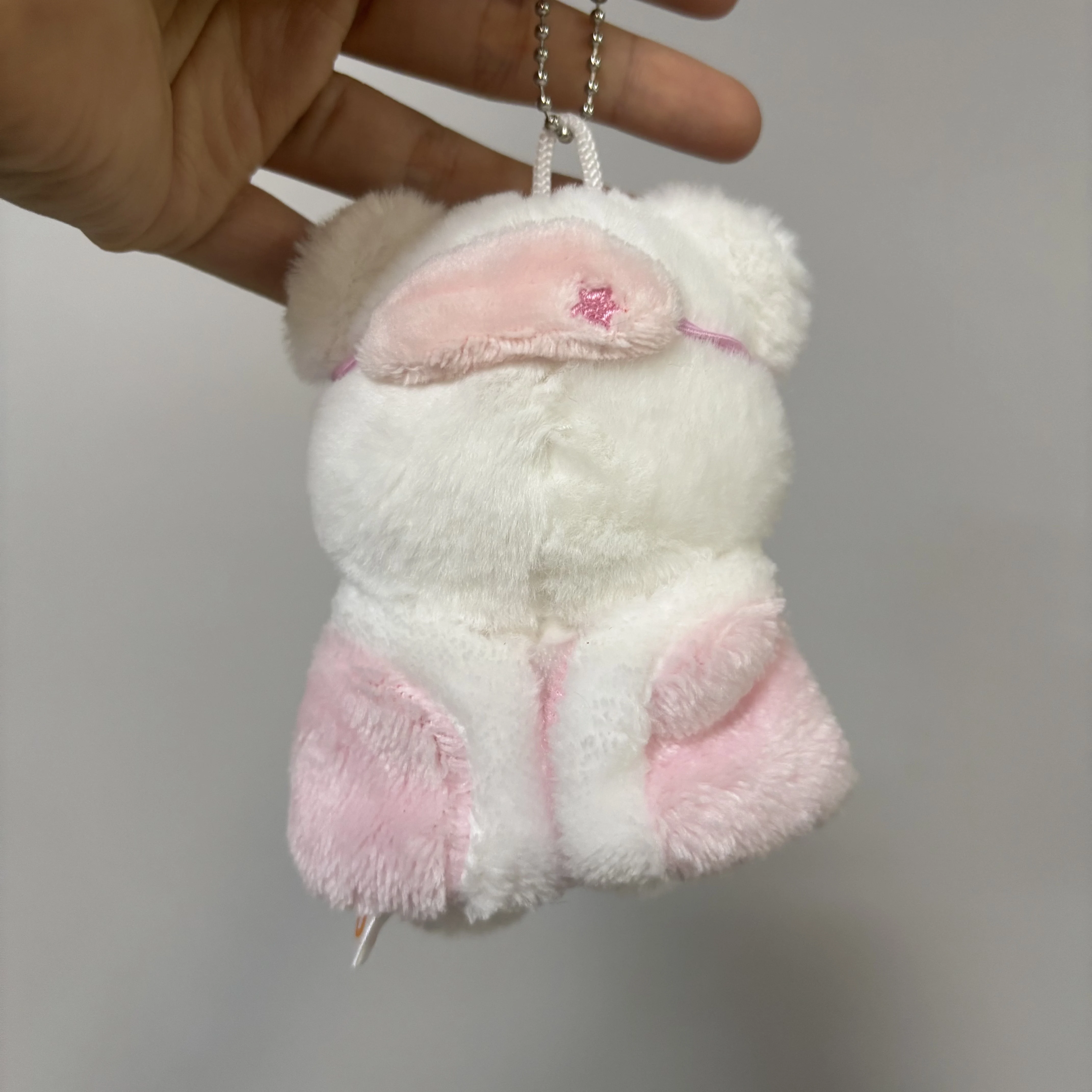 New Surrounding Keychain Plush Toy Pajamas Eye Mask Keychain Decorative Animal Pink Series Mini Companion Doll DIY Products