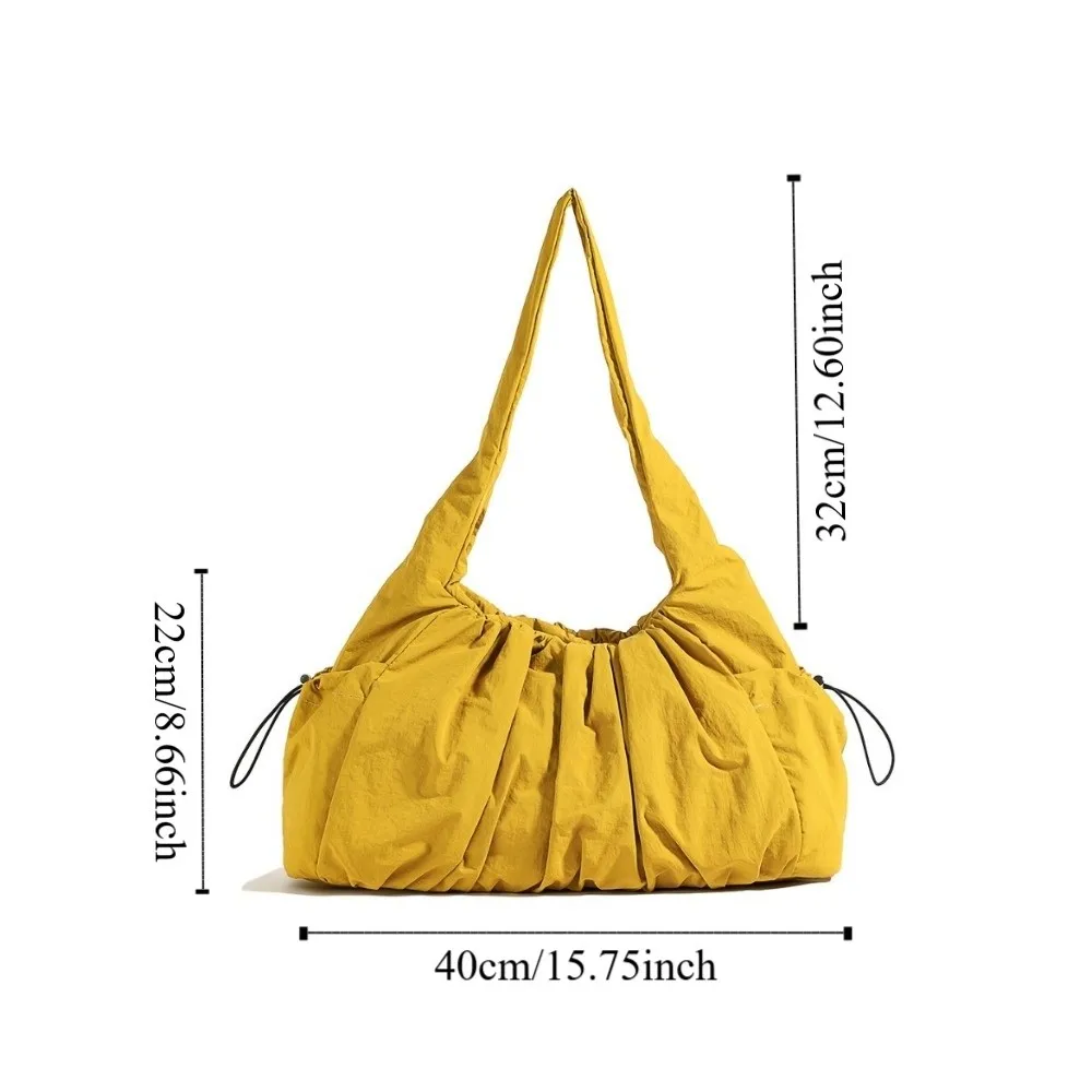 캐주얼 나일론 클라우드 숄더백 드로스트링 한국 인스 스타일 클라우드 토트백 대용량 휴대용 클라우드 핸드백 학생용