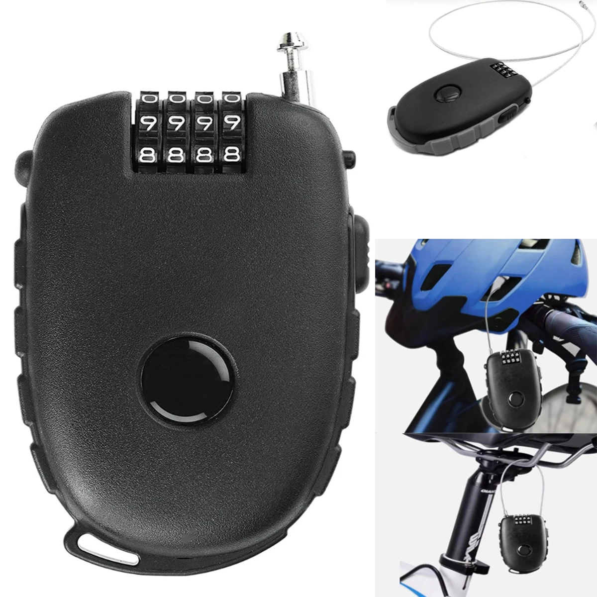 

Motorcycle Helmet Lock Mini Cable Code Lock Portable Cycling Motorbike Helmet Travel Luggage Backpack Snowboard Password Lock